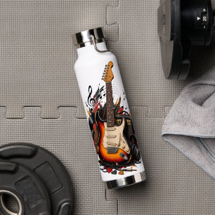 Bouteille D'eau Guitare électrique rétro Rock Musique Acier inoxyd