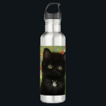 Bouteille D'eau Gustav Klimt Kitten<br><div class="desc">Bouteille d'eau avec un chaton Gustav Klimt ! Ce chaton noir porte un collier d'argent et s'assoit dans un champ de fleurs rouges,  bleues,  blanches et jaunes. Un cadeau merveilleux pour les amateurs d'art amoureux des chats et autrichiens !</div>