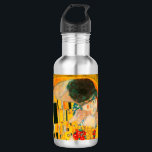 Bouteille D'eau Gustav Klimt Le Baiser<br><div class="desc">Bouteille d’eau avec peinture à l’huile de Gustav Klimt avec feuille d’or The Kiss (1908). Un homme et une femme,  aux couleurs dorées brillantes,  embrassent et embrassent avec amour dans un champ de fleurs. Un grand cadeau pour les amateurs d'art Art Nouveau et autrichien.</div>