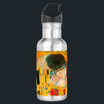 Bouteille D'eau Gustav Klimt Le Baiser<br><div class="desc">Bouteille d’eau avec peinture à l’huile de Gustav Klimt avec feuille d’or The Kiss (1908). Un homme et une femme,  aux couleurs dorées brillantes,  embrassent et embrassent avec amour dans un champ de fleurs. Un grand cadeau pour les amateurs d'art Art Nouveau et autrichien.</div>
