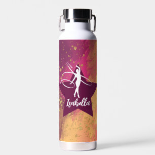 Bouteille D'eau Gymnastique Monogramme Nom Parties scintillant Or