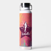 Bouteille D'eau Gymnastique Monogramme Nom Parties scintillant Or (Arrière)