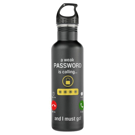 Bouteille D'eau Hacker éthique Casquette blanc - Cyber sécurité ré (Devant)