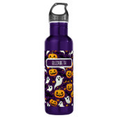 Bouteille D'eau Halloween chauves-Citrouille Boo Motif école viole (Devant)