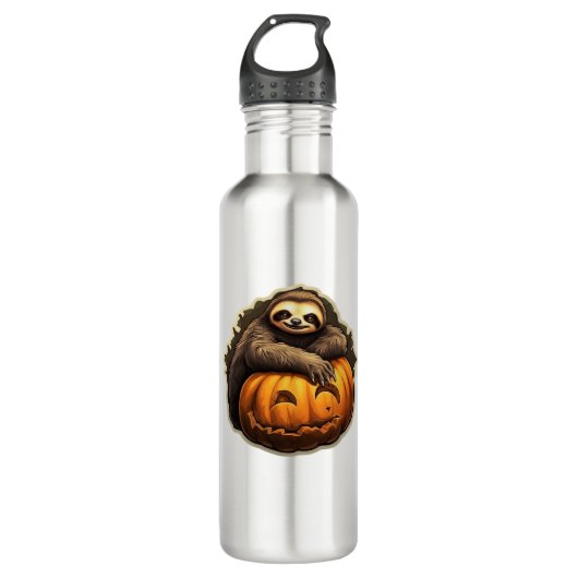 Bouteille D'eau Halloween classique à thème Sloth T-shirt (Devant)