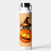 Bouteille D'eau Halloween Cute Kitty Witch et ami Citrouille (Avant)