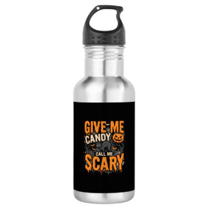 Bouteille D'eau Halloween Donnez-moi des bonbons Chat effrayant