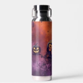 Bouteille D'eau Halloween Éffrayante brasse orange et violet (Avant)