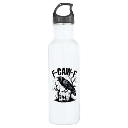 Bouteille D'eau Halloween F-Caw-F Bird Crow Women Men Retro Classi (Devant)