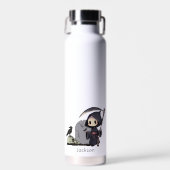 Bouteille D'eau Halloween gothique du corbeau éffrayant de faucheu (Avant)