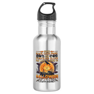 Bouteille D'eau Halloween Joyeux Pêche Chats Noirs Citrouilles Cor