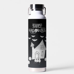 Bouteille D'eau Halloween la nuit avec Haunted House, chauves-sour