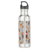 Bouteille D'eau Halloween mignonne sorcière, Citrouille, Chat noir (Dos)