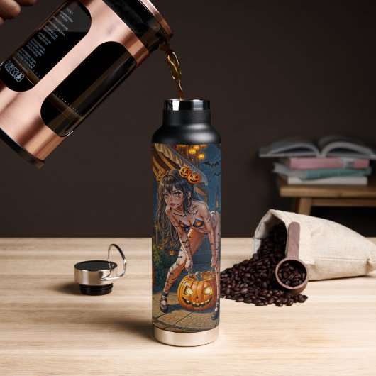 Bouteille D'eau Halloween Monster Jack-o-Lantern & Bat Vixen Girl (Gym)