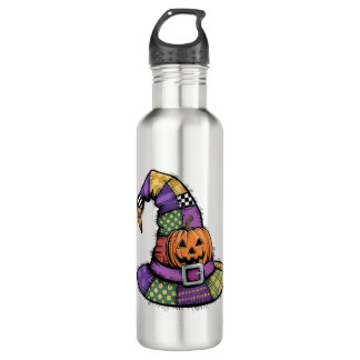 Bouteille D'eau Halloween Patchwork Witch Hat Spooky