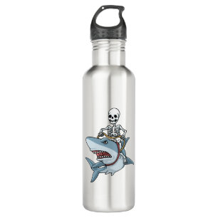Bouteille D'eau Halloween Skeleton Shark Funny Halloween Cadeau