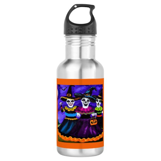 Bouteille D'eau Halloween - Sorcières 2 (Devant)