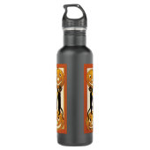 Bouteille D'eau Halloween vintage, Chats noirs avec Jackolanterns (Dos)