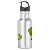 Bouteille D'eau Happy green iguana cartoon illustration (Dos)
