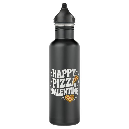 Bouteille D'eau Happy Pizza Valentine Funny Pizza Love Design (Droite)
