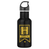 Bouteille D'eau Harry Potter | Bannière Monogramme Hufflepuff (Devant)