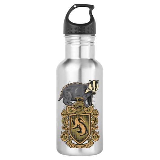 Bouteille D'eau Harry Potter | Cimier de Hufflepuff avec Badger (Devant)