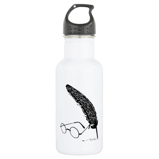 Bouteille D'eau Harry Potter | Lunettes et plume (Devant)