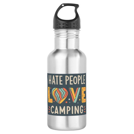 Bouteille D'eau Hate People Love Camping (Devant)
