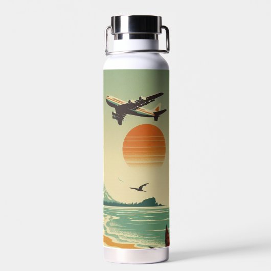 Bouteille D'eau Hawaï vintage/tropical (Arrière)