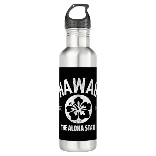 Bouteille D'eau Hawaii L'État Vintage Aloha Graphique (Devant)