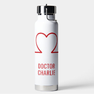 Bouteille D'eau Heart EKG nom et couleur personnalisés