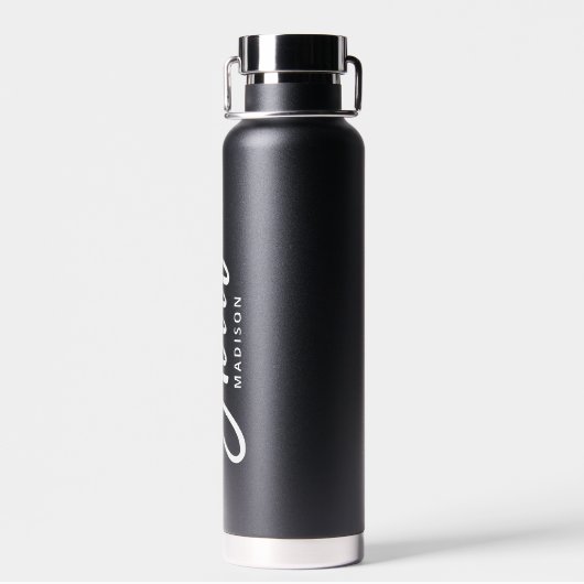 Bouteille D'eau Hello Modern Simple Script avec votre nom (Arrière)