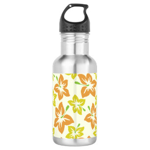 Bouteille D'eau Hibiscus jaune, Hibiscus orange, Motif floral