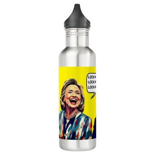 Bouteille D'eau Hillary Drôle Dit Verrouiller Trump (Gauche)