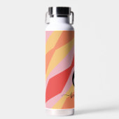 Bouteille D'eau Hippie rétro les années 70 rose Pastel géométrique (Avant)