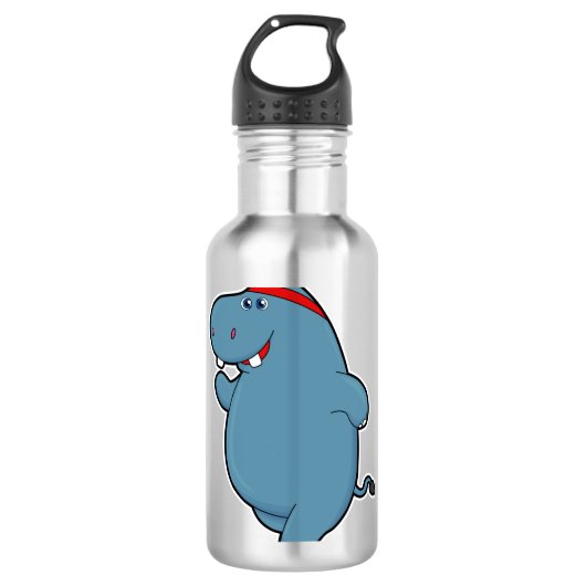 Bouteille D'eau Hippo à la course avec bandeau (Devant)