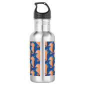 Bouteille D'eau Hippopotames en orange (Dos)