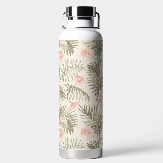 Bouteille D'eau Hisbiscus Tropical Palm Tree Motif (Plage)