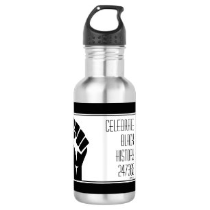 Bouteille D'eau HISTOIRE CÉLÉBRÉE NOIRE personnalisée