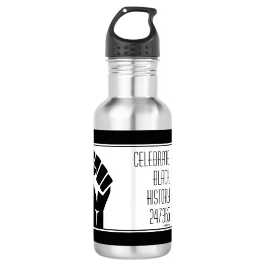 Bouteille D'eau HISTOIRE CÉLÉBRÉE NOIRE personnalisée (Devant)