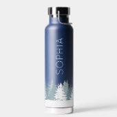 Bouteille D'eau Hiver Bleu Et Blanc Personnalisé (Gauche)