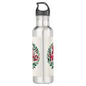 Bouteille D'eau Ho Ho Ho Christmas Wreath Typography Design (Dos)