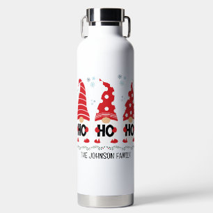 Bouteille D'eau HO HO HO Modern Cute Gnome Design Personnalisé