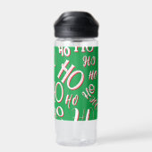 Bouteille D'eau HO HO HO Texte de Noël motif blanc vert rouge (Arrière)