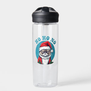 Bouteille D'eau Ho ho non - drôle de chat grumpy santa