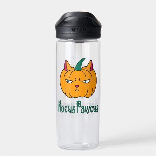 Bouteille D'eau Hocus pawcus Halloween citrouille ginger cat magie (Arrière)