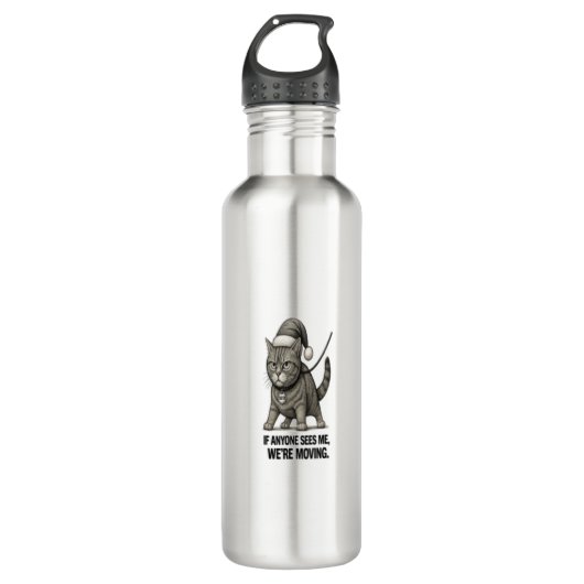 Bouteille D'eau Holiday Cat “We’re Moving" (Devant)