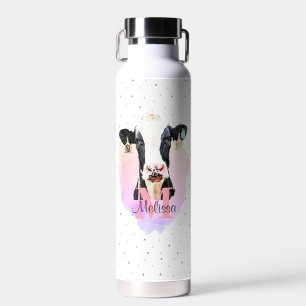 Bouteille D'eau Holstein Cow Joli animal de ferme Monogramme Motif