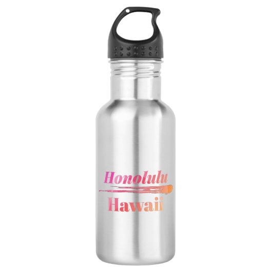 Bouteille D'eau Honolulu Hawaii Low Poly (Devant)