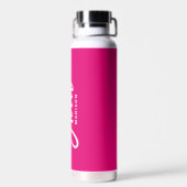 Bouteille D'eau Hot Rose Hello Modern Simple Script avec votre nom (Arrière)